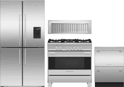 4 Piece Package Includes Refrigerator, Range, Hood And Dishwasher